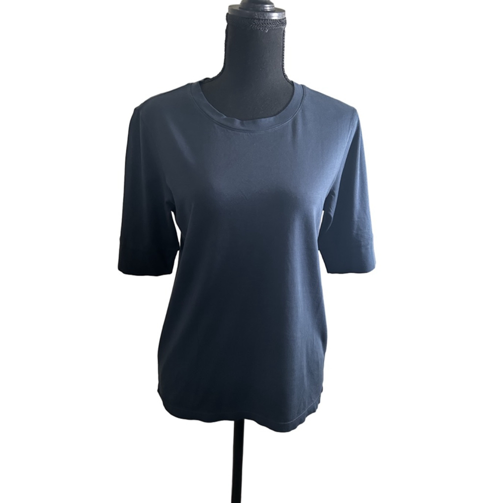 Outerknown Ink Blue Organic Cotton T-Shirt Womenâs Xs Classic Crew Neck